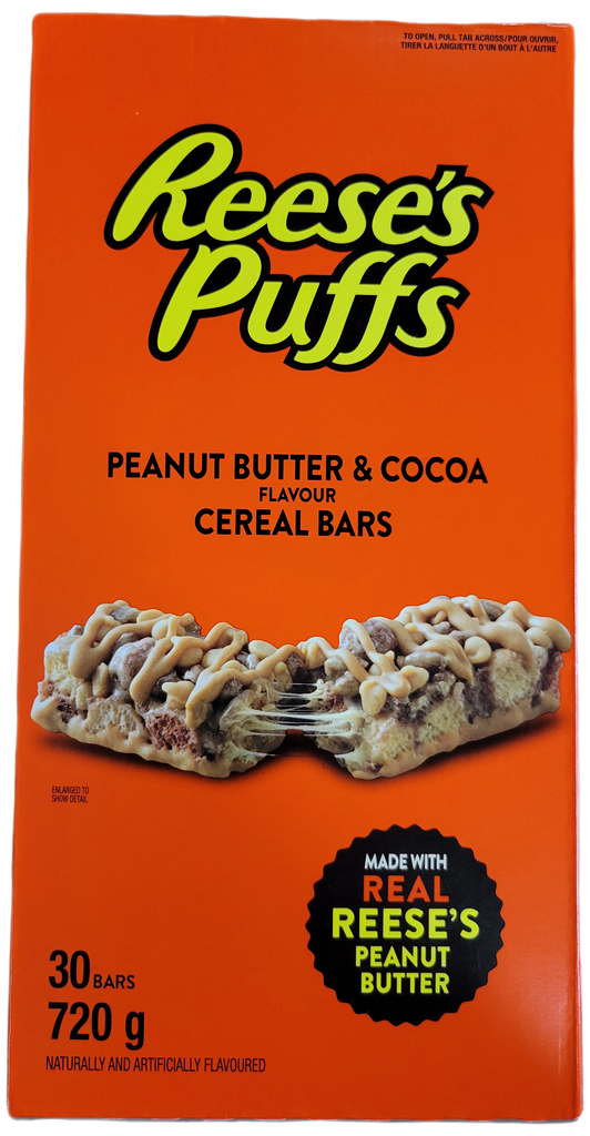 Reese's Puffs - Peanut Butter & Cocoa Cereal Bars (30x24g) - Pantree