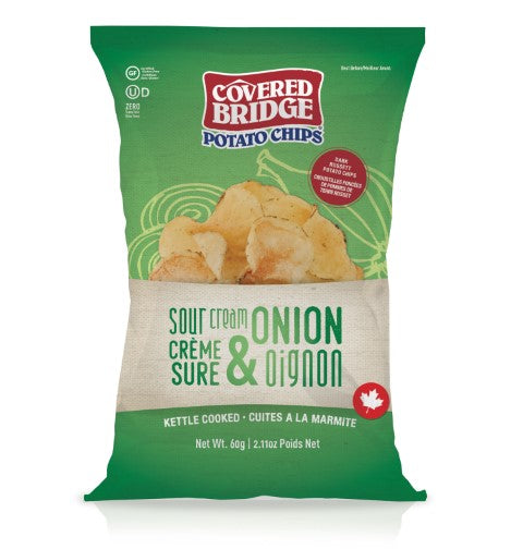 Covered Bridge Kettle Chips - Sour Cream & Onion (24x60g) - Pantree