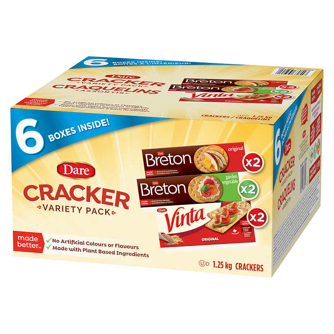 Dare Crackers -  Variety Pack (Peanut Free, Kosher) (1.25 kg (6 Packs)) - Pantree