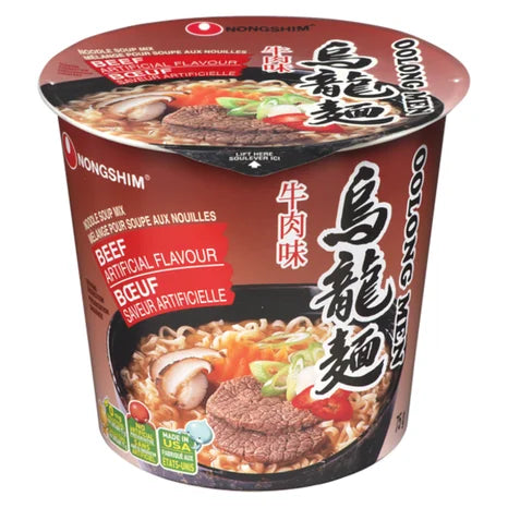 NongShim Oolongmen Cup Beef Noodle Soup (6-75g) (jit) - Pantree