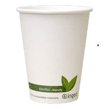 16 oz White Cupplus Eco Coffee Cups (1000 Per Case) - Compostable (Use 10 to 20 oz Lid) - Pantree