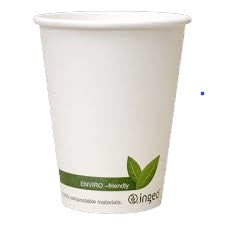 10 oz White Cupplus Eco Coffee Cups (1000 Per Case) - Compostable (Use ...