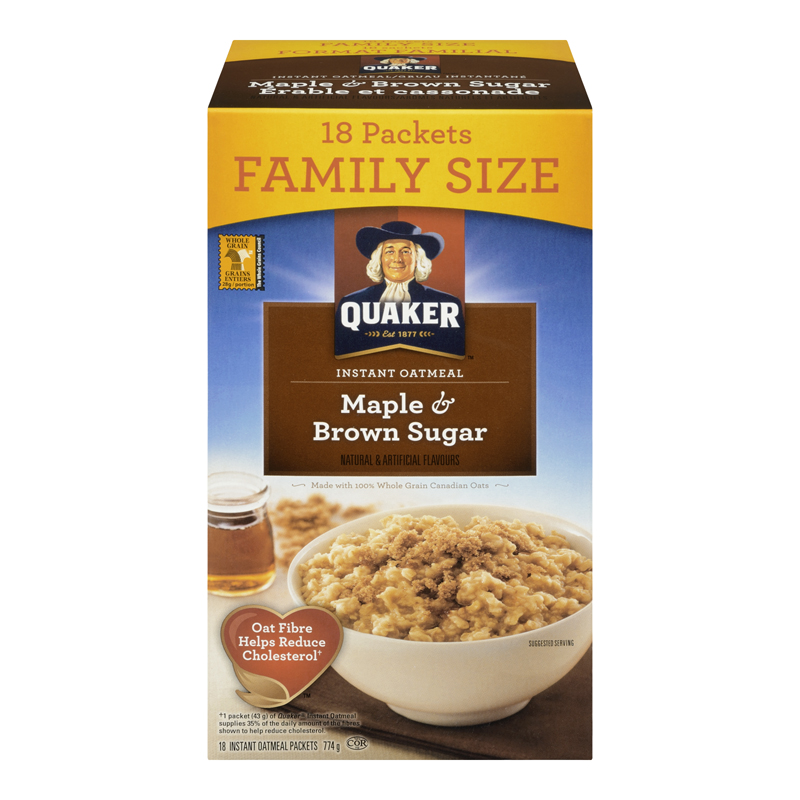 Quaker Maple & Brown Sugar Oatmeal (8-774 g (144 Packs)) (jit) - Pantree