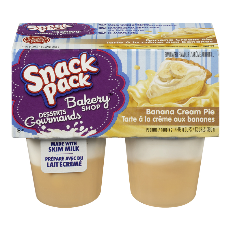 Hunt's Snack Pack Banana Cream Pie (48-99 g (Cups)) (jit) - Pantree