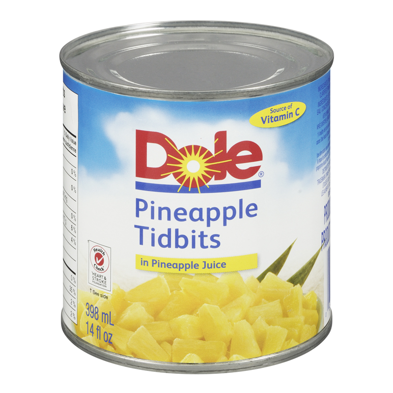 Dole Pineapple Tidbits No Sugar Added (24-398 mL) (jit) - Pantree
