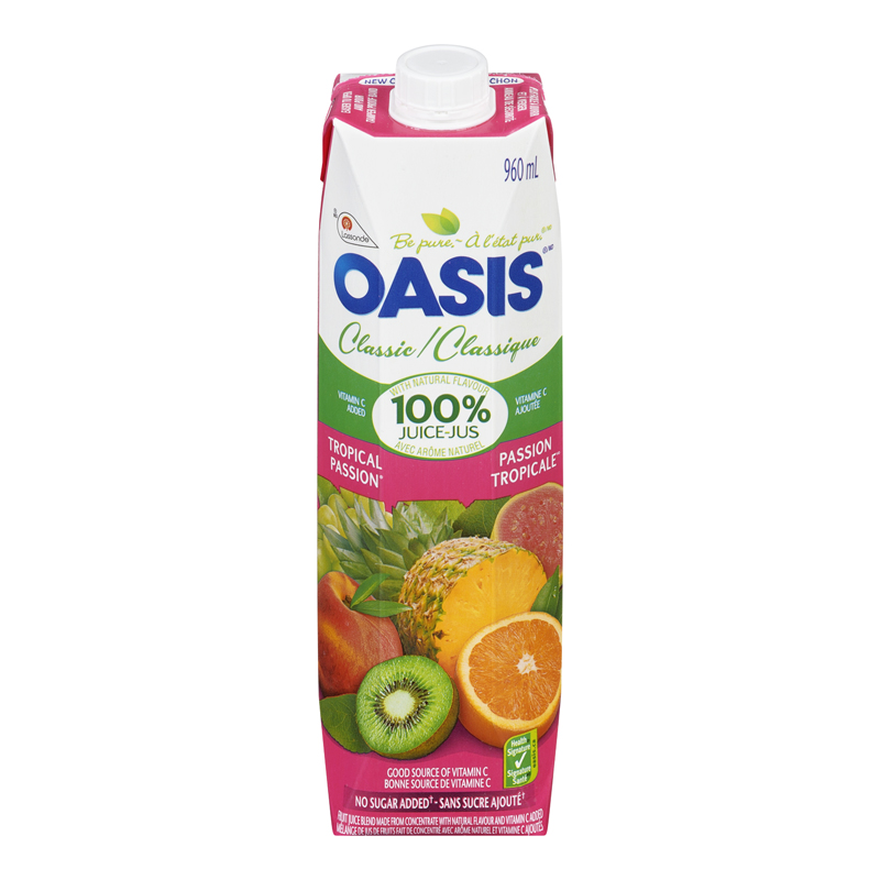 Oasis Juice Tropical Passion (12-960 mL) (jit) - Pantree