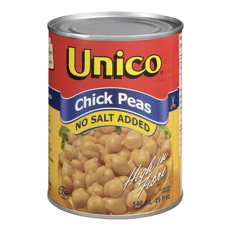 Unico Chick Peas - No Salt Added (24-540 mL) (jit) - Pantree