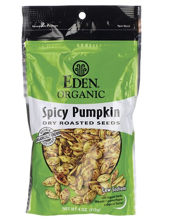 Eden Foods Pumpkin Seeds, Salted & Spicy (Gluten Free, Organic, Non-GMO, Kosher) (15-113 g) (jit) - Pantree