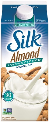 Silk True Almond Unsweetened Beverage Vanilla (Gluten Free, Non-GMO, Vegan, Kosher) (1.89 L) (jit) - Pantree
