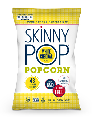 Skinny Pop White Cheddar Popcorn (Gluten Free, Non-GMO, Kosher, Vegan, Peanut Free) (12-125 g) (jit) - Pantree