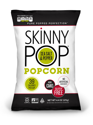 Skinny Pop Sea Salt & Pepper Popcorn (Gluten Free, Non-GMO, Kosher, Vegan, Peanut Free) (12-125 g) (jit) - Pantree