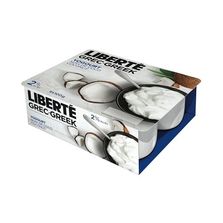 Liberte Greek Yogurt 2% Coconut (24-100 g) (jit) - Pantree