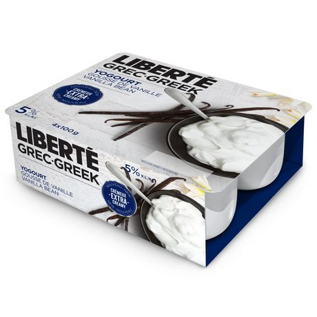 Liberte Greek Yogurt Extra Creamy 5% Vanilla Bean (24-100 g) (jit) - Pantree