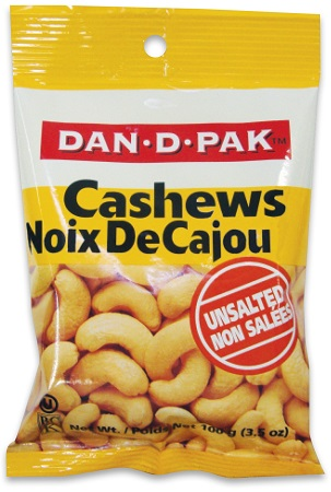 Dan-D Pak Cashews Roasted No Salt (Kosher) (12-92 g) - Pantree