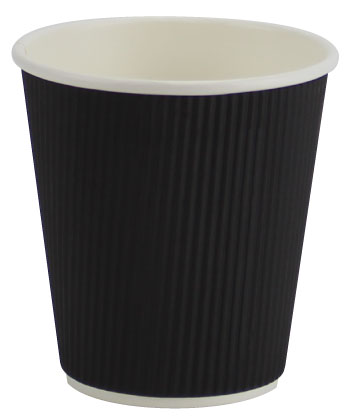Pronto 10oz Black Hot Ripple Paper Cup (500 Per Case) (jit) - Pantree
