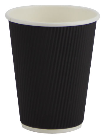 Pronto 12oz Black Hot Ripple Paper Cup (500 Per Case) (jit) - Pantree