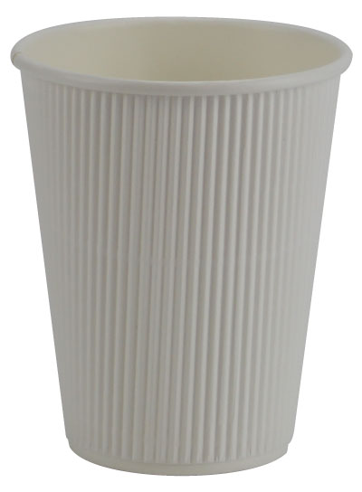 Pronto 12oz White Hot Ripple Paper Cup (500 Per Case) (jit) - Pantree