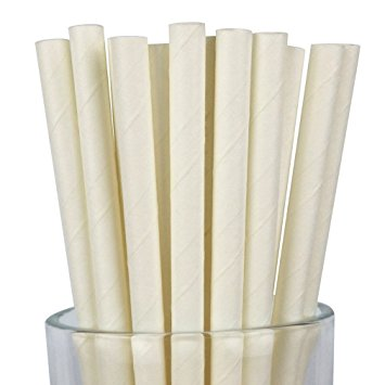 Paper Straws 8" Milkshake Wrapped White (250 ea) - Pantree