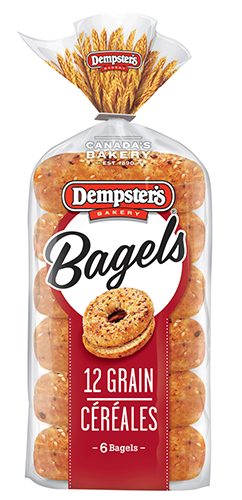 Dempster's Bagels Whole Grains 12 Grain (1-450g (6 Bagels)) - Pantree