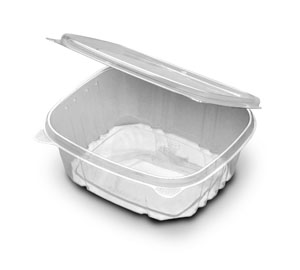 Container Plastic Clear Hinged 32oz Clear (7.1 x 6.8 x 2.5") (200 Per Case) (jit) - Pantree