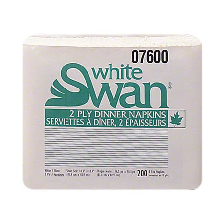 White Swan White 2 ply Dinner Napkin (2400 Napkins) (jit) - Pantree