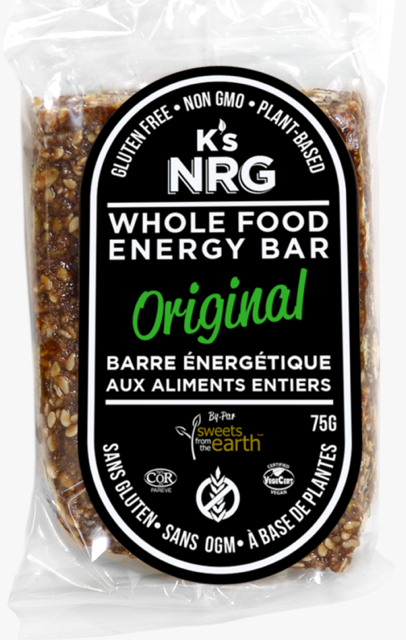Sweets from the Earth K's NRG Bars Original - 4 Month Shelf Life (Non-GMO, Gluten Free, Kosher, Vegan, Toronto Company)	 (12-60 g (Individually Wrapped)) (jit) - Pantree