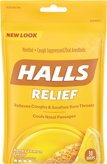 Halls Menthol Honey Lemon Cough Drops (12 - 30's) (jit) - Pantree