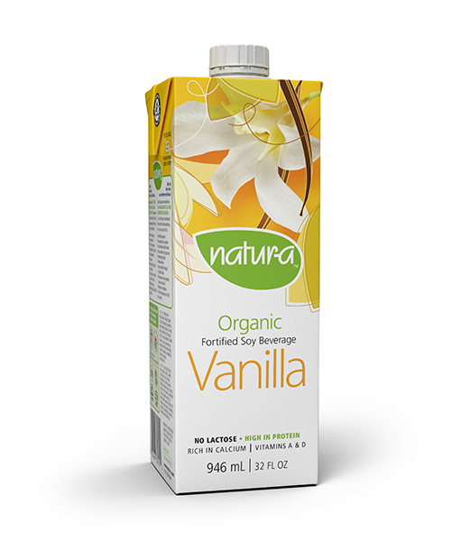 Natur-a Vanilla Soy Beverage (Gluten Free, Organic, Non-GMO, Kosher, Vegan) (12-946 mL) - Pantree