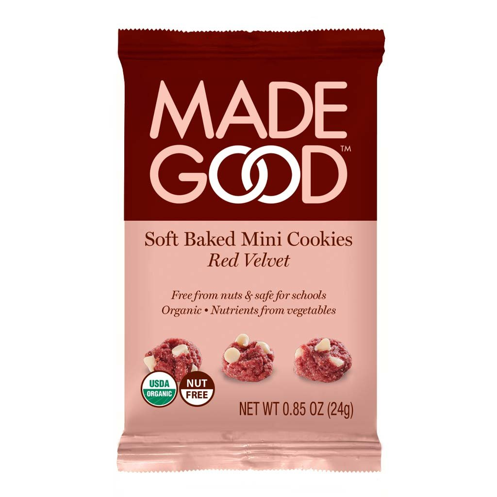 Made Good Soft Baked Mini Cookies Red Velvet (Case: 30-24 g) - Pantree