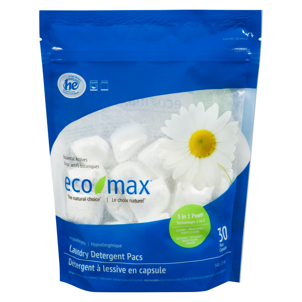 Eco-Max Hypoallergenic Laundry Detergent Pacs (6 - 540 g (180 Pacs)) (jit) - Pantree