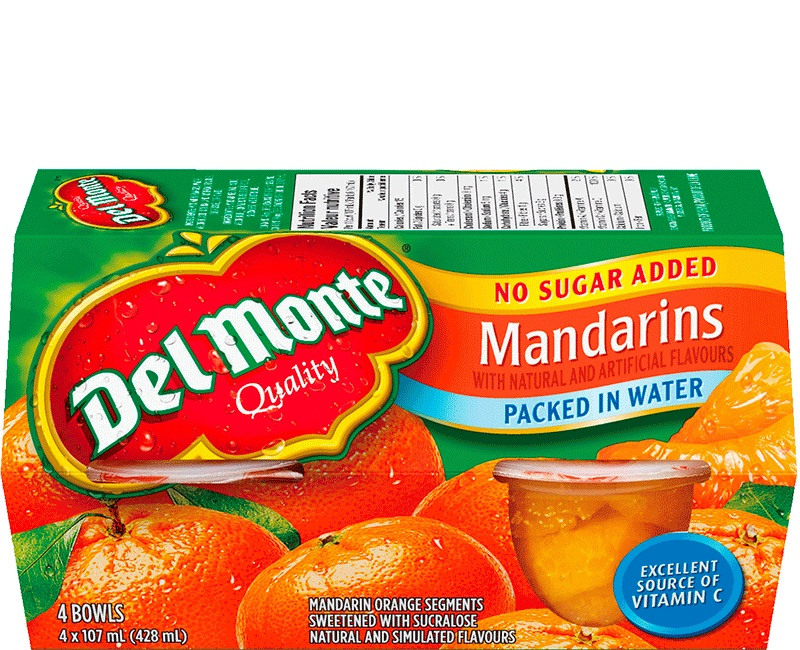 Del Monte Mandarins In  Water (No Sugar Added) ( 6 - 4 pack (107 Ml)) (jit) - Pantree
