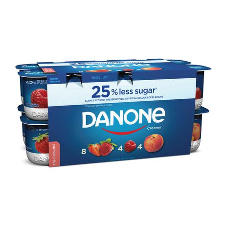 Danone - Creamy Strawberry, Raspberry, Peach (16x100g) - Pantree