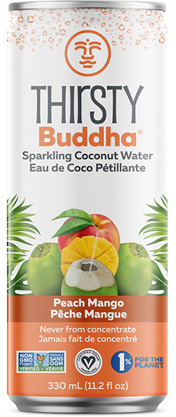 Thirsty Buddha - Sparkling Coconut Water with Peach Mango (12x330ml) - Pantree