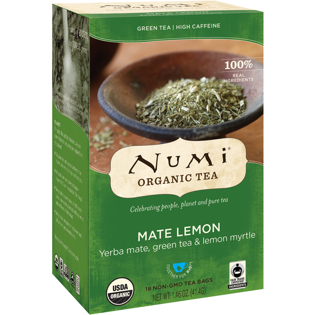 Numi Organic Tea - Mate Lemon (18 bags) - Pantree