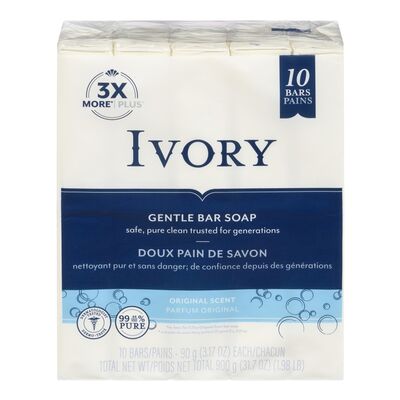 Ivory Soap Bars - Original (10x90g bars) (jit) - Pantree
