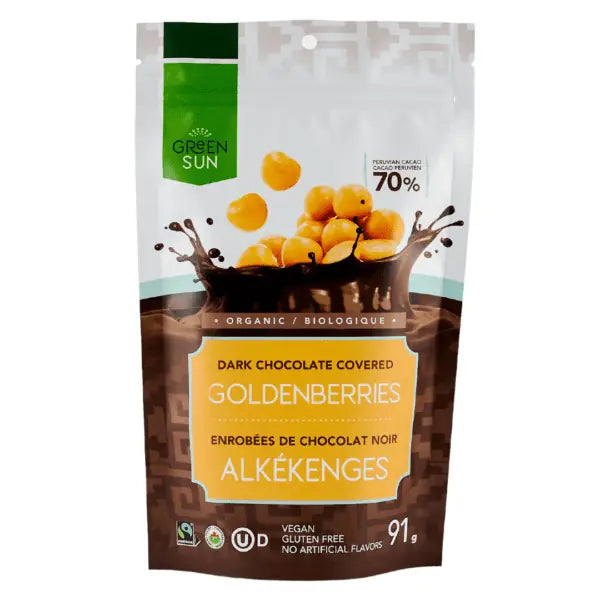 Green Sun Foods - Goldenberries dipped in 70% Dark Chocolate (10x91g) (jit) - Pantree
