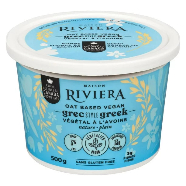 Riviera Oat Based Greek Style Plain Yogurt (6x500g) (jit) - Pantree