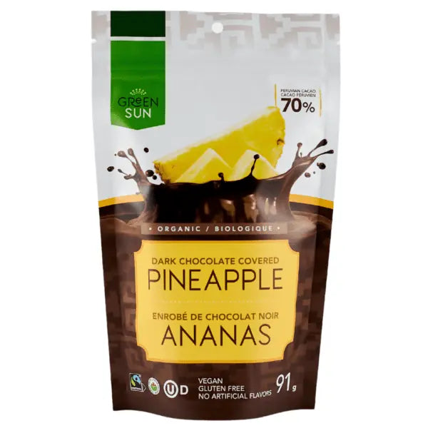 Green Sun Foods - Pineapple dipped in 70% Dark Chocolate (10x91g) (jit) - Pantree