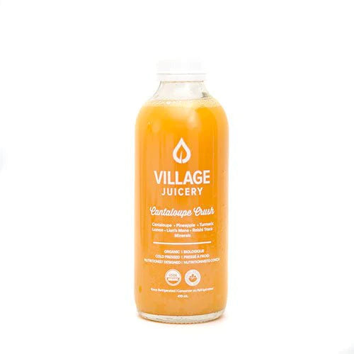 Village Juicery Cold Pressed Juice Cantaloupe Crush 5 Day Shelf Life (Refrigerated, Organic, Non-GMO, Raw) - 410mL (jit) - Pantree