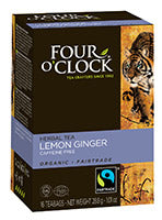 Four O'Clock Tea Org Lemon Ginger Herb Tea (6-16ct) (jit) - Pantree