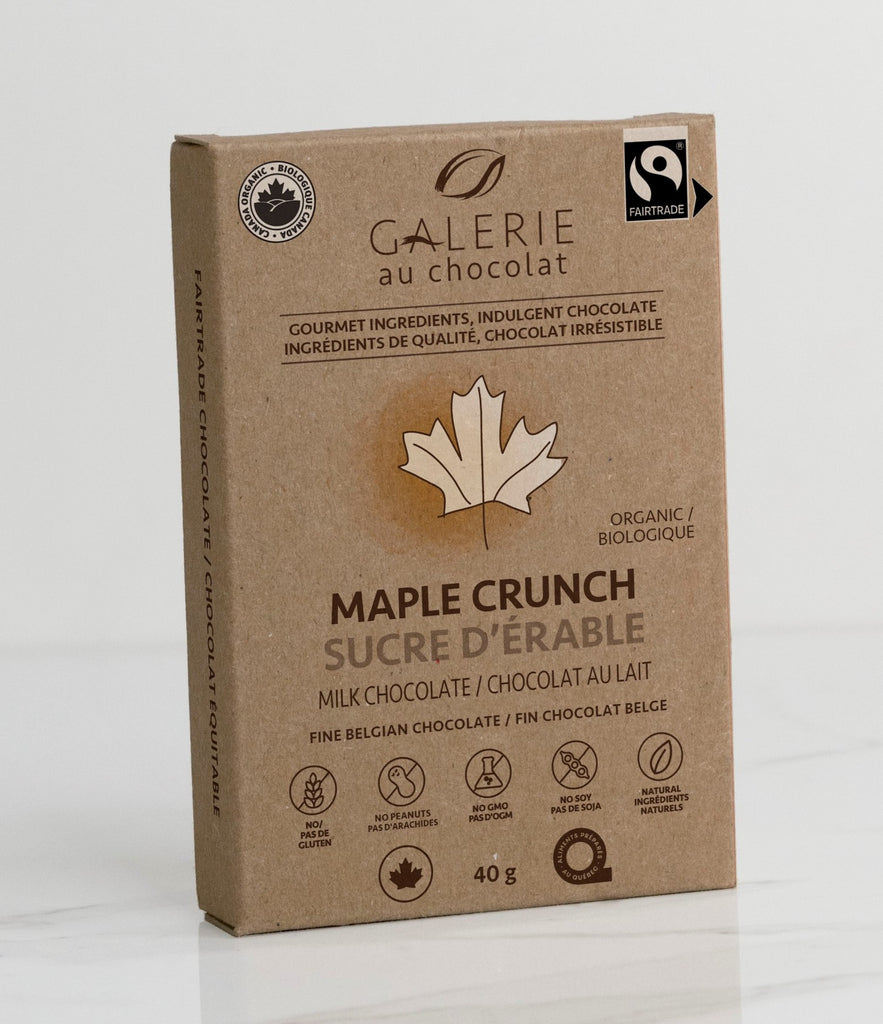 Galerie au Chocolat Snack'n'Go Maple Crunch Milk Chocolate Bar (12-40 g) (jit) - Pantree