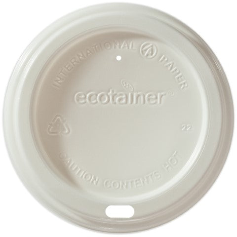 White Dome Lids For Ecotainer 10-20 Oz Cups (LHRDS16) (Non Compostable) (1200 Per Case) - Pantree