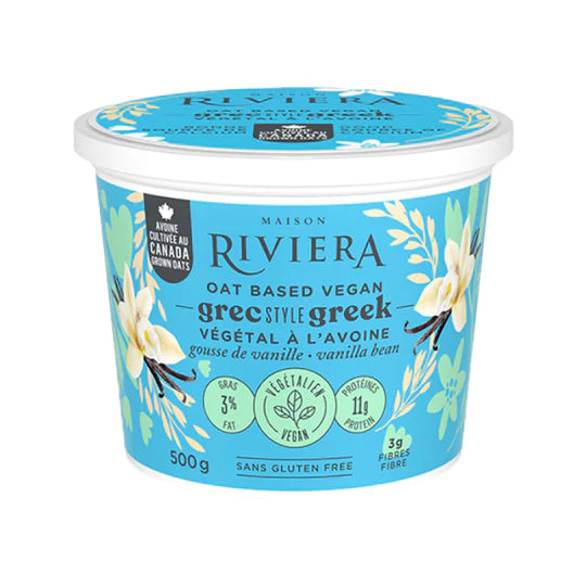 Riviera Oat Based Greek Style Vanilla Bean Yogurt (6x500g) (jit) - Pantree