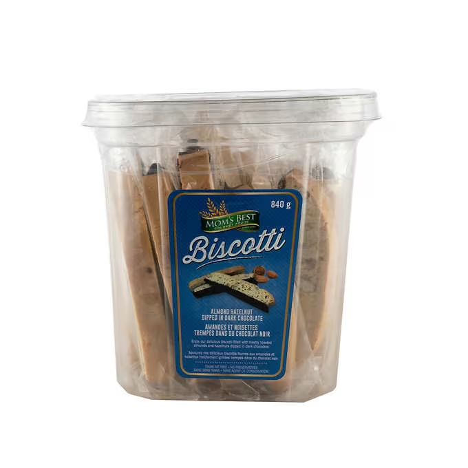 Mom's Best Gourmet Foods - Almond Hazelnut Biscotti (Individually Wrapped) (840 g Tub - (24 Biscotti)) - Pantree