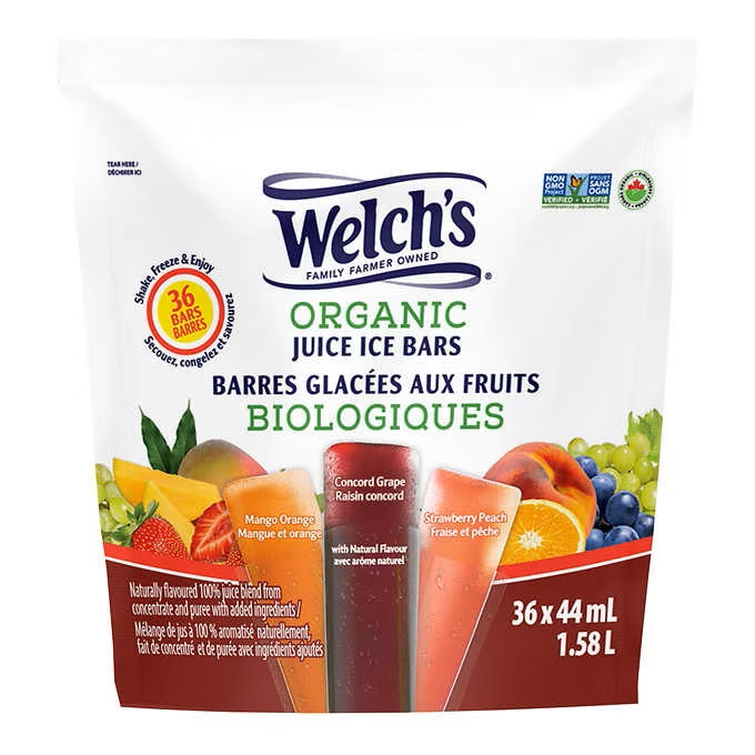 Welch's Organic Juice Ice Bars (36x44ml) - Pantree