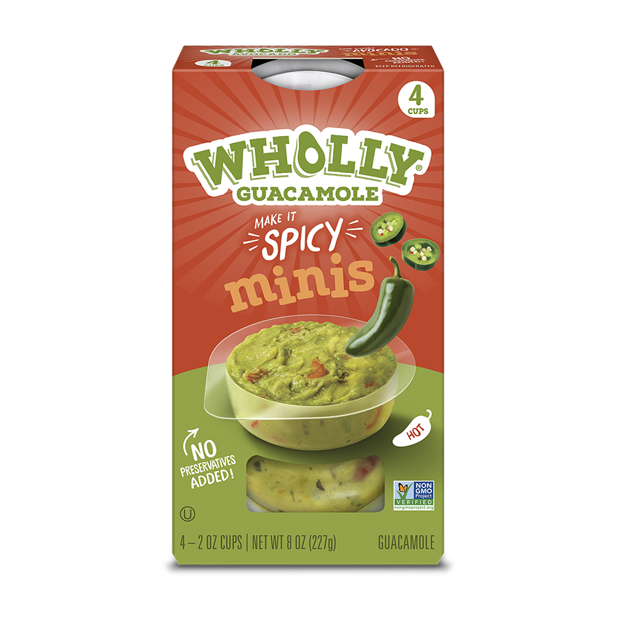 Wholly Guacamole Spicy Minis 4Pk (Gluten Free, Kosher, Vegan) (8-227 g) (jit) - Pantree