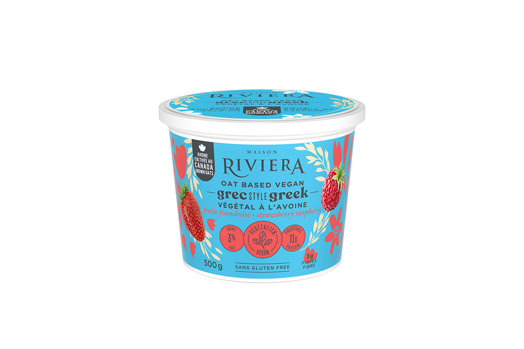 Riviera Oat Based Greek Style Strawberry Raspberry Yogurt (6x500g) (jit) - Pantree