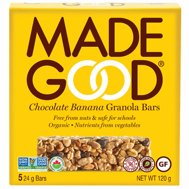 MadeGood - Chocolate Banana Granola Bars (5x24g) - Pantree