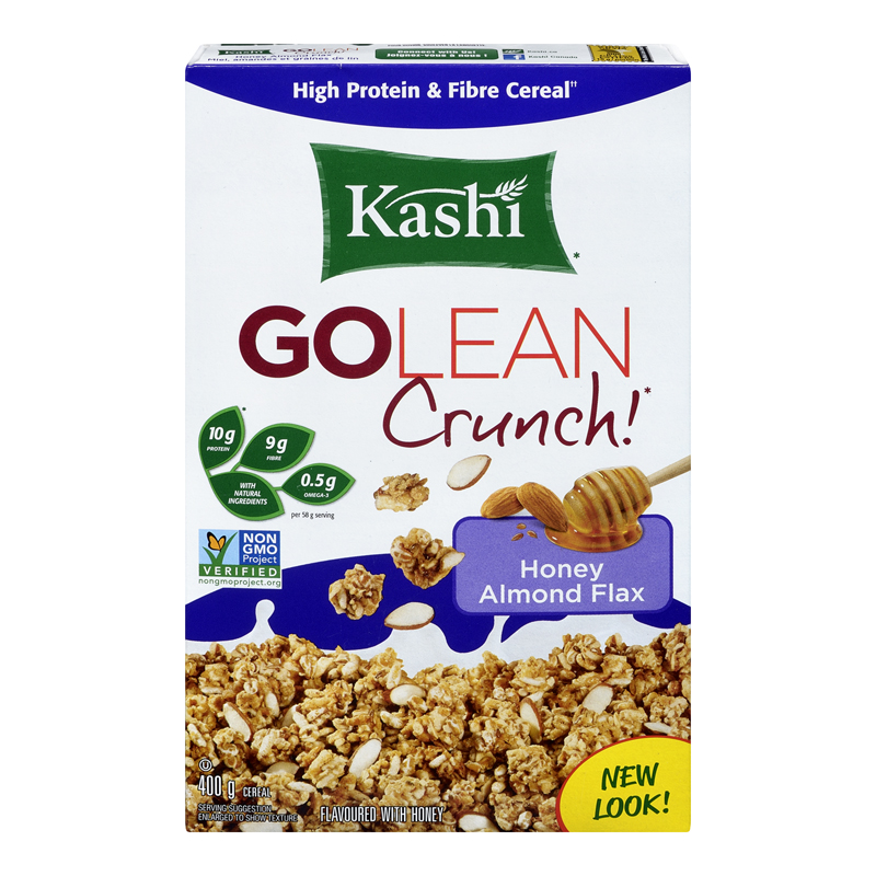 Kashi GoLean Honey Almond Flax Crunch Cereal (Non-GMO, Kosher, Organic) (12-400 g) (jit) - Pantree