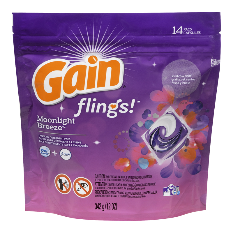 Gain Flings Moonlight Breeze Liquid Laundry Detergent (14 Capsules) (6-342 g) (jit) - Pantree